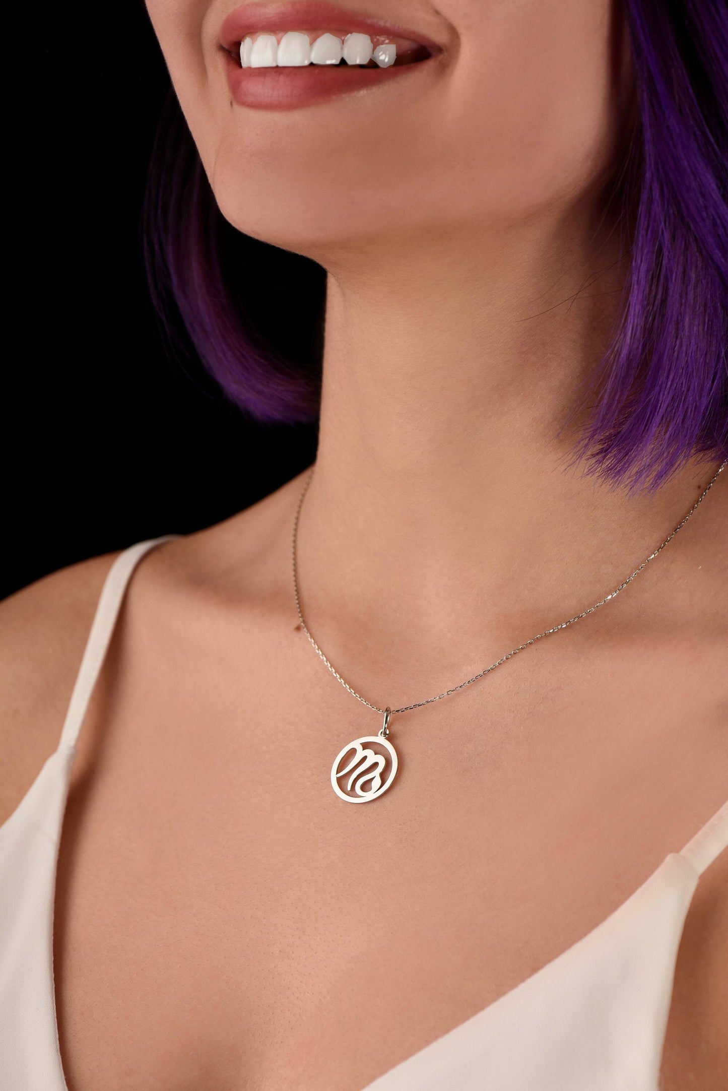 Solid Gold Unique Scorpio Zodiac Necklace,Handcrafted Solid Gold Pendant,Astrology Lover Necklace,Birthday Gift Necklace,Christmas Gift