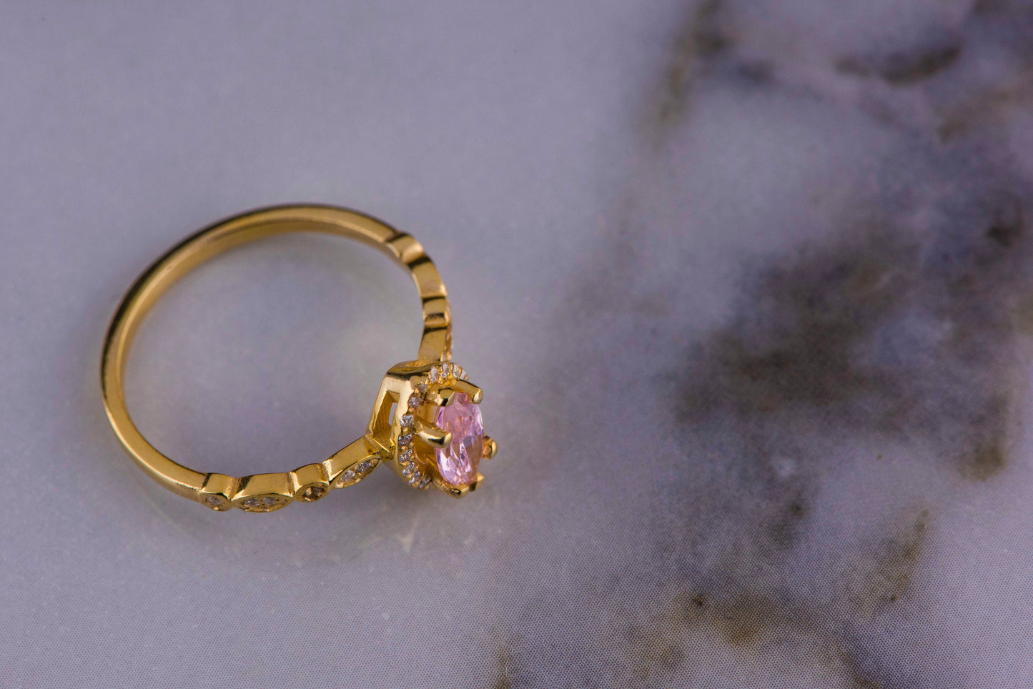 Marquise Pink Tourmaline and Diamond Ring in 14k Gold – Vintage Engagement or Mother’s Day Ring