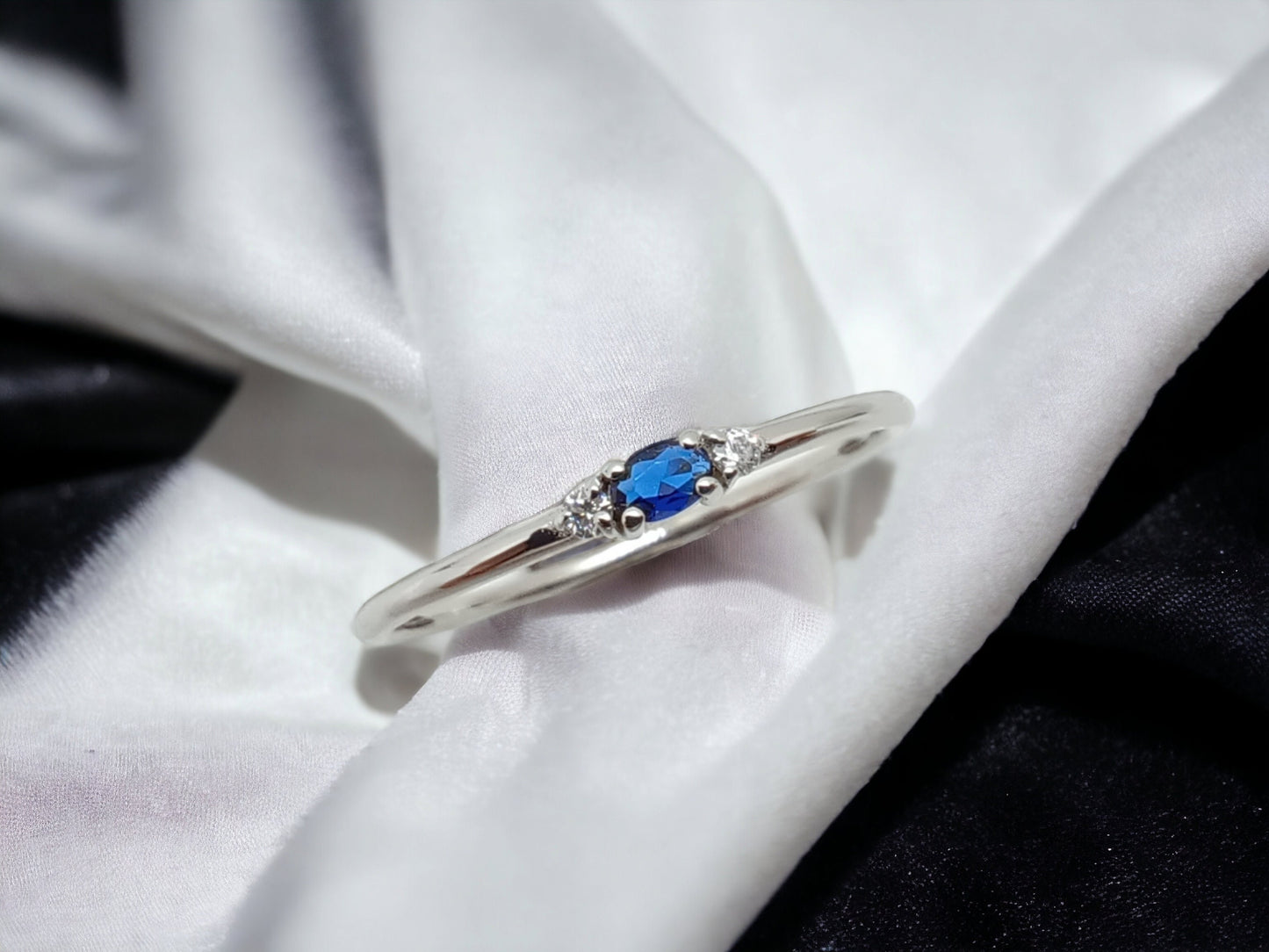 Minimal Birthstone Ring – 14K Gold Custom Sapphire Ring | Everyday Dainty Jewelry | Mother’s Day Gift