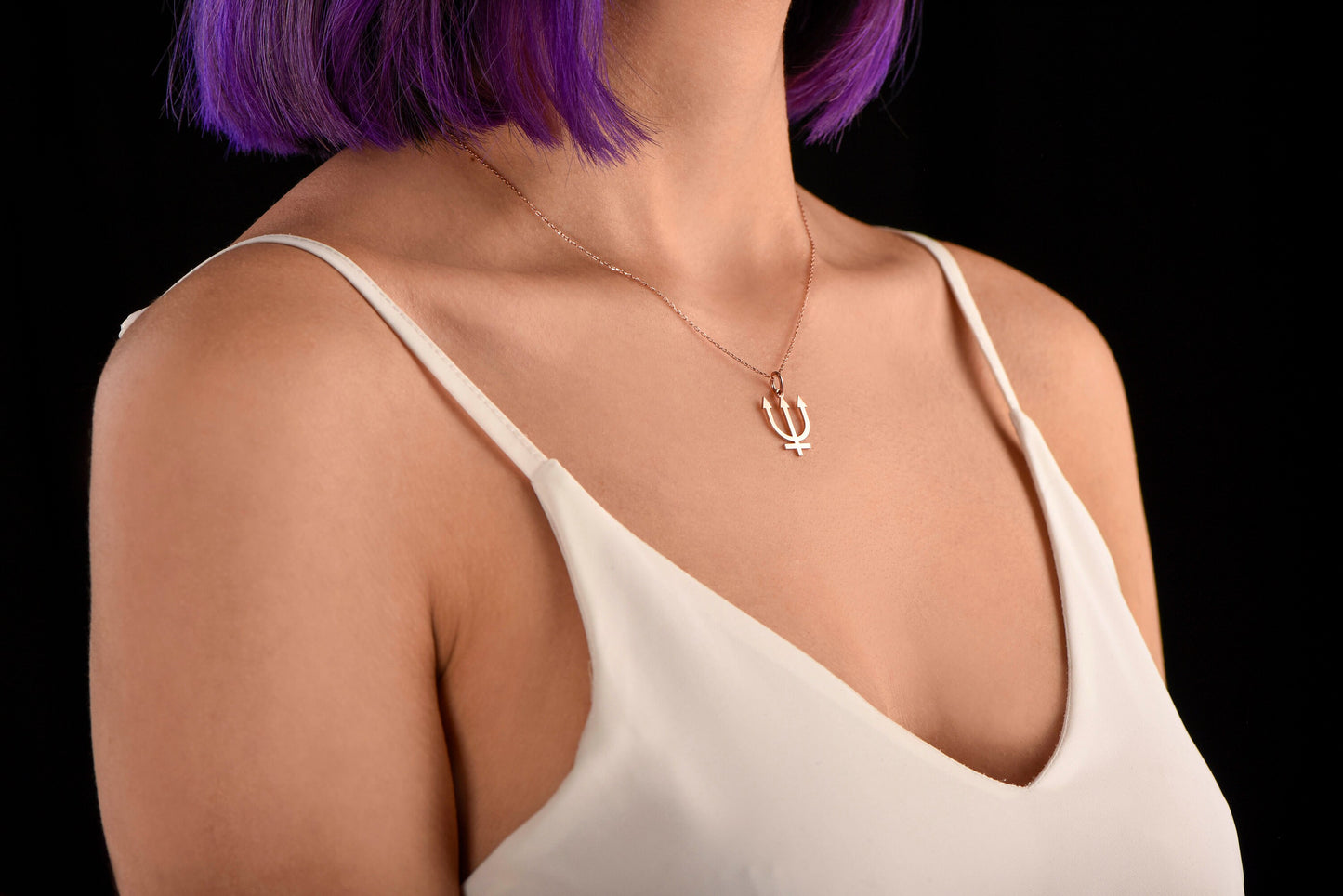 Neptune Necklace / Gold Neptune Necklace/ Planet Necklace/ Love Health Necklace/Astrological Necklace/Handmade Necklace/Christmas Gift Ring