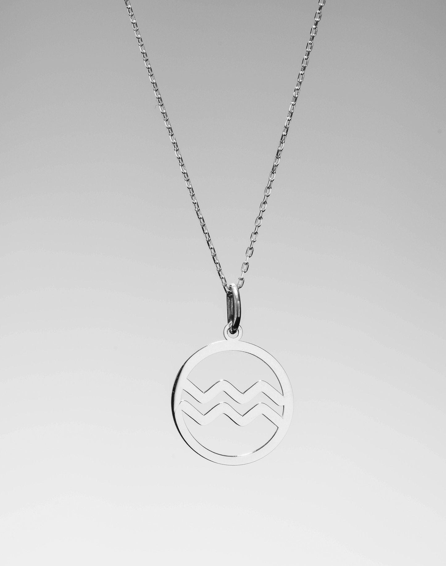 Gold Aquarius Zodiac Symbol Necklace / Gold Aquarius Zodiac Pendant / Dainty Zodiac Necklace /Birthday Gift Necklace/Christmas Gift Necklace
