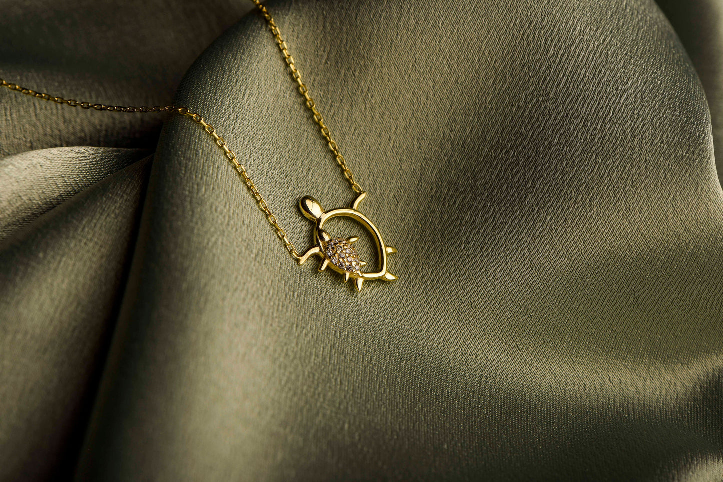 Gold Turtle Necklace-Elegant Mother and Child Turtle Gold Diamond Necklace-Perfect Gift for Mom-Family Necklace-Christmas Gift Necklace