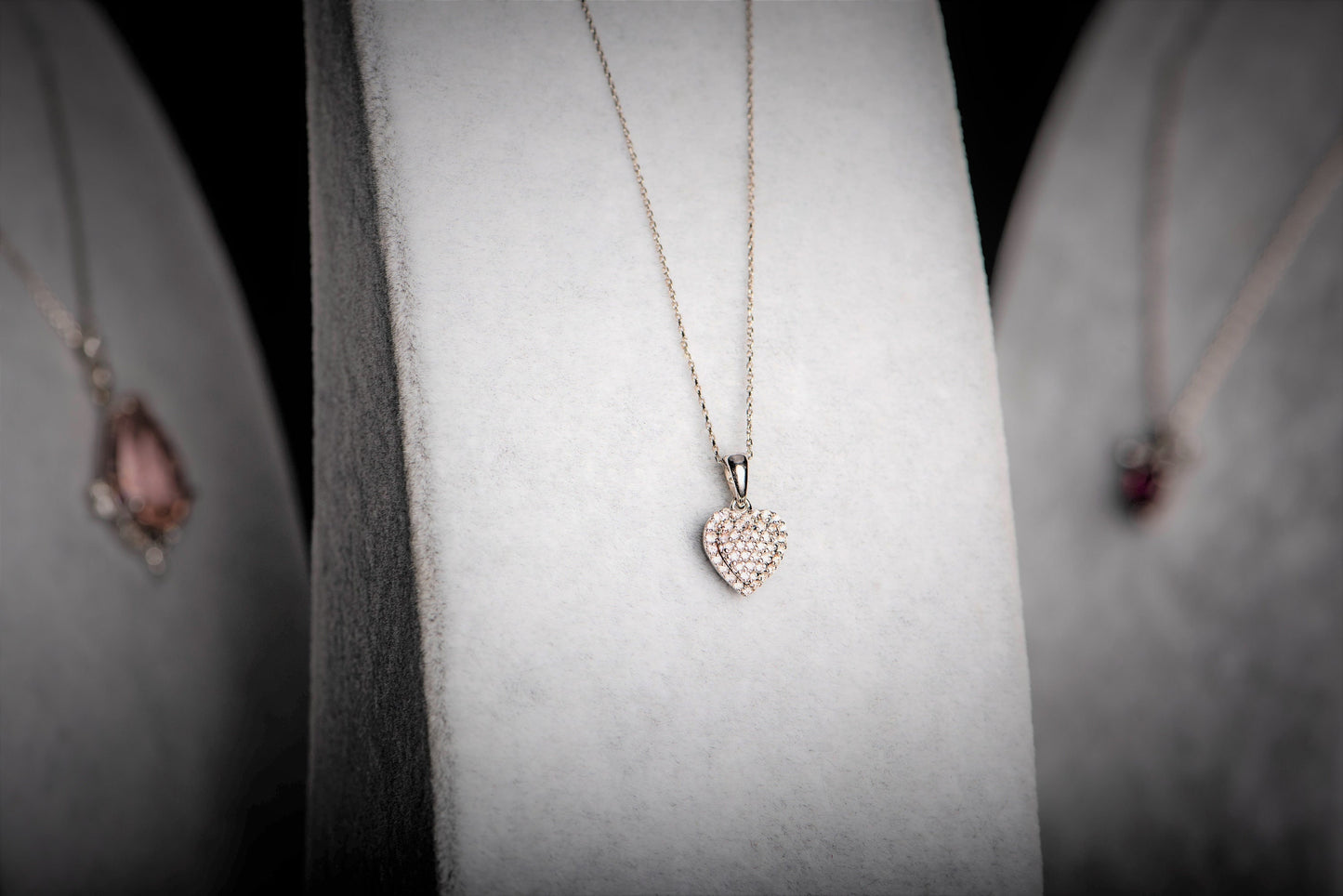 Heart Diamond Necklace,Elegant Diamond Cluster Heart Necklace,Handcrafted in Solid White Gold,Gift for Love,Christmas Gift Necklace