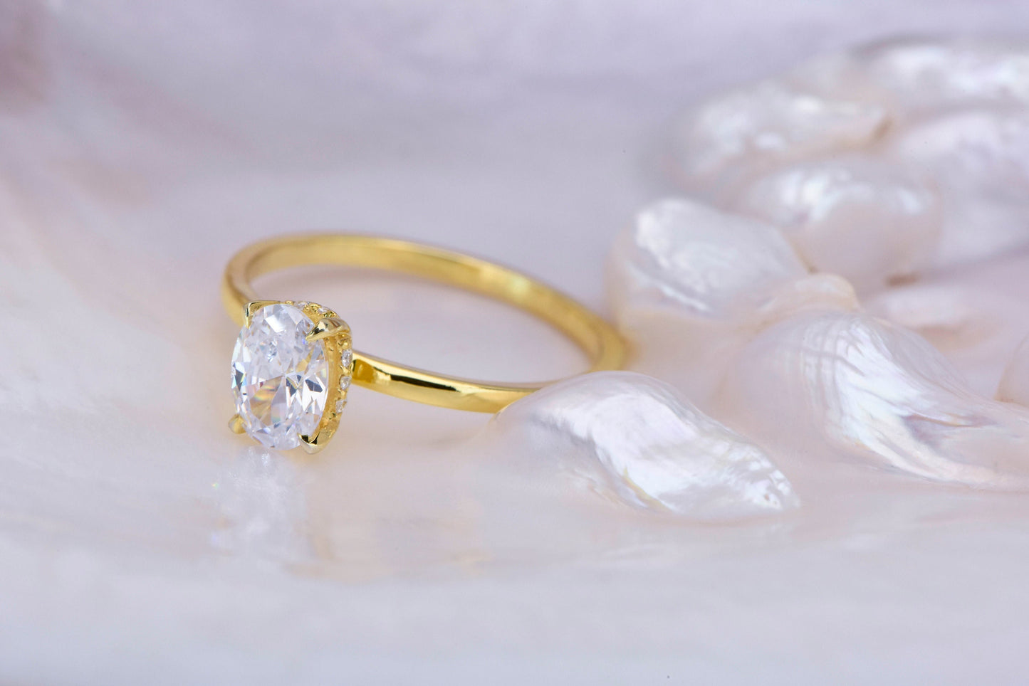 Oval Cut Moissanite Engagement Ring – 1.00ct, 14K Solid Gold, Handmade Ring, Wedding Proposal, Anniversary Gift