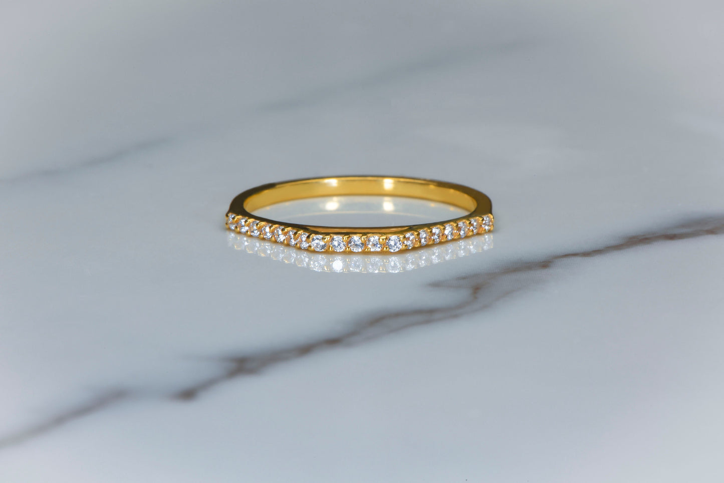 Modern Pyramid Style Diamond Ring in 14K Solid Gold - Half Eternity Wedding Band-Birthday Gift Ring,Gift For Love, Gift For MOM