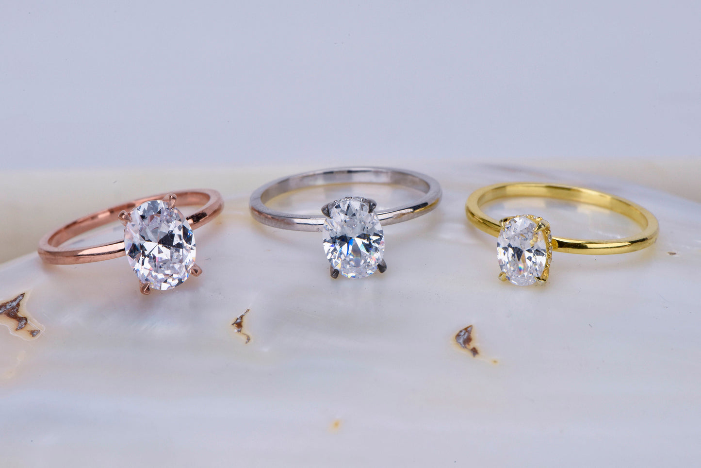 Oval Cut Moissanite Engagement Ring – 1.00ct, 14K Solid Gold, Handmade Ring, Wedding Proposal, Anniversary Gift