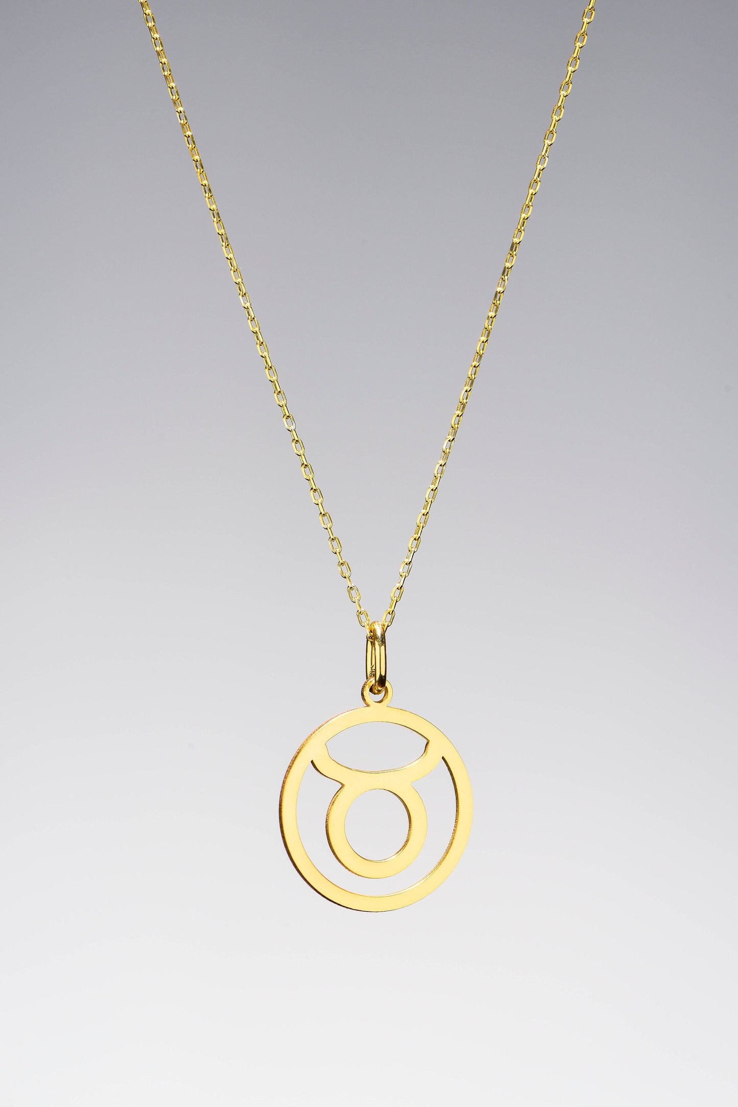 14k Solid Gold Taurus Zodiac Charm Necklace,Gold Astrology Jewelry,Tarus Zodiac Jewelry,Birthday Gift Necklace,Christmas Gift Necklace