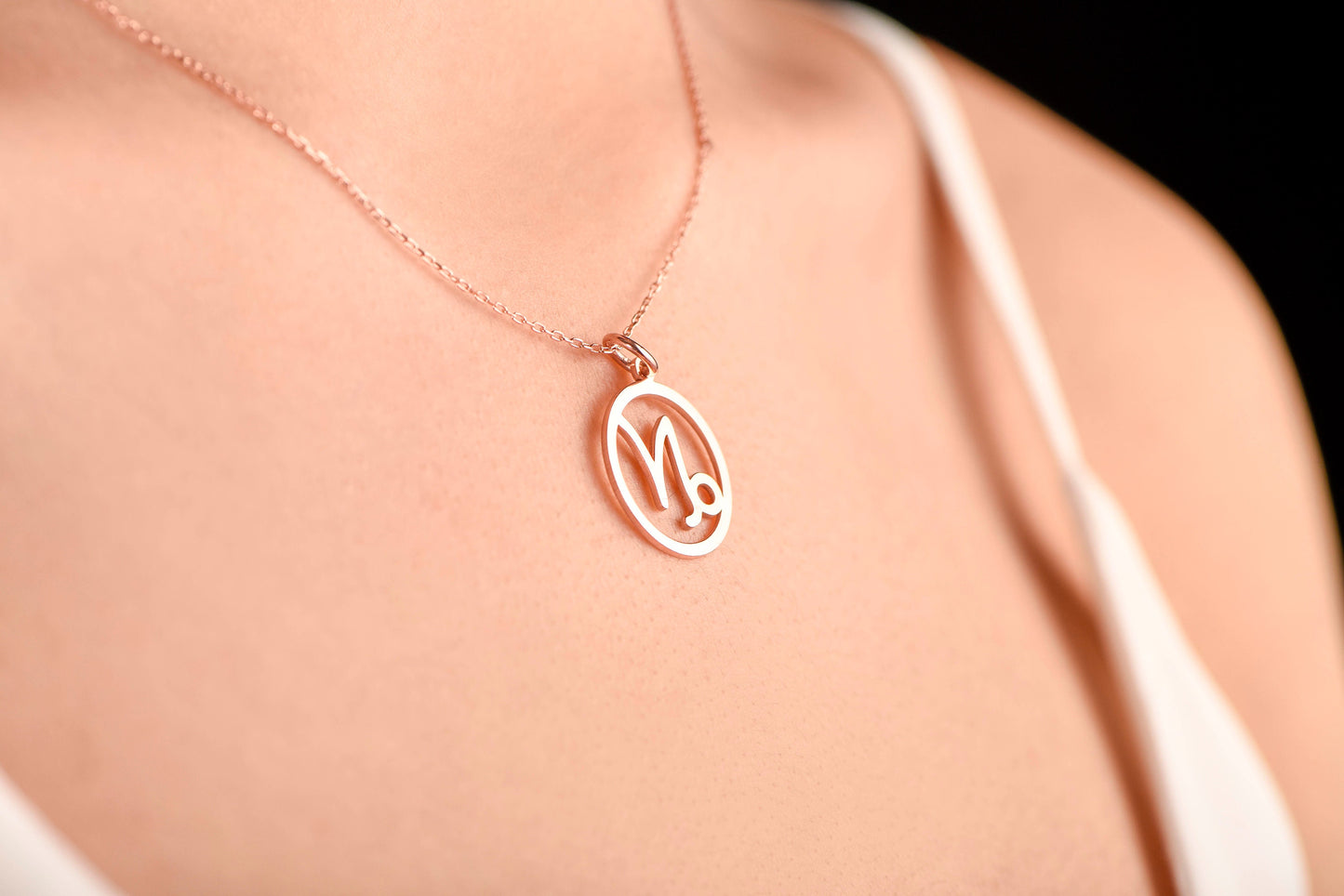 Stunning Solid Gold Capricorn Necklace,Zodiac Symbol Pendant,Gift for December Birthdays ,Capricorn Charm Necklace,Christmas Gift Necklace