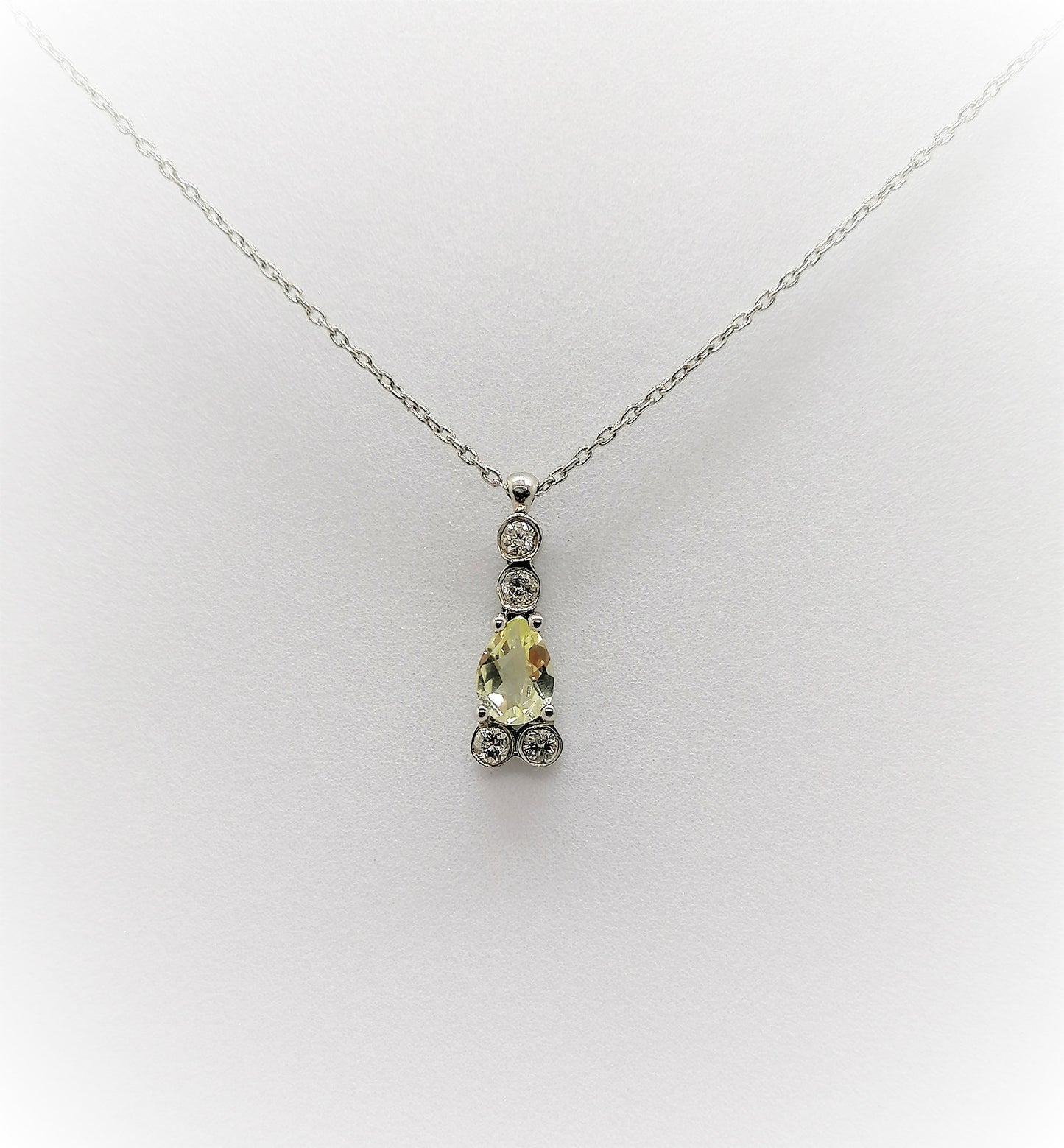 14K Yellow Tourmaline Diamond Necklace, Design Gold Yellow Tourmaline Necklace, Wedding Anniversary Gift Necklace,Christmas Gift Necklace