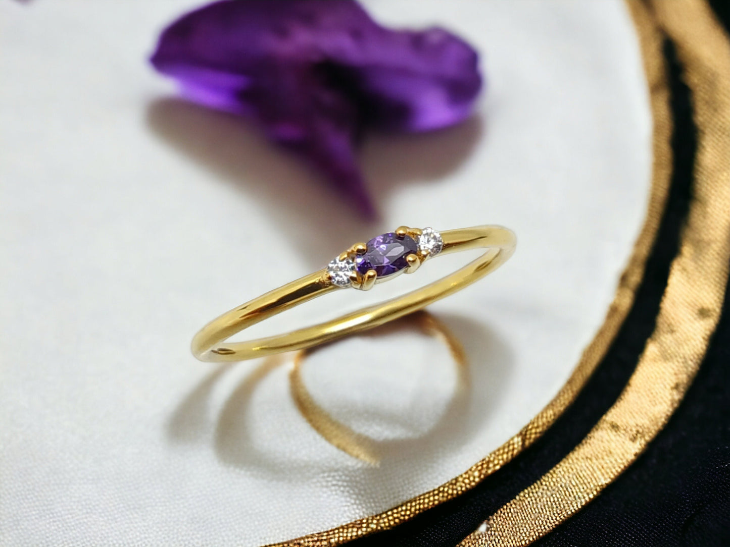 Minimal Birthstone Ring – 14K Gold Custom Sapphire Ring | Everyday Dainty Jewelry | Mother’s Day Gift