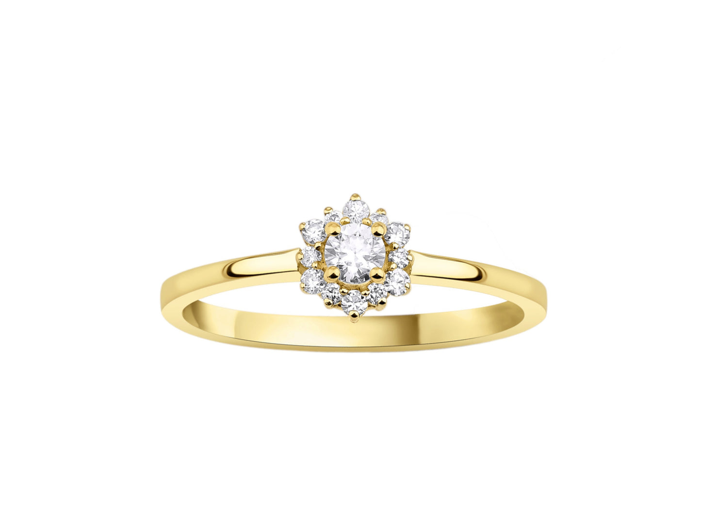 Diamond Gold Ring,Diamond Ring,Engagement Ring,Birthday Gift,Cluster Diamond,14K gold ring,Art Deco Jewelry,Wedding Gift Ring, Gift For Mom