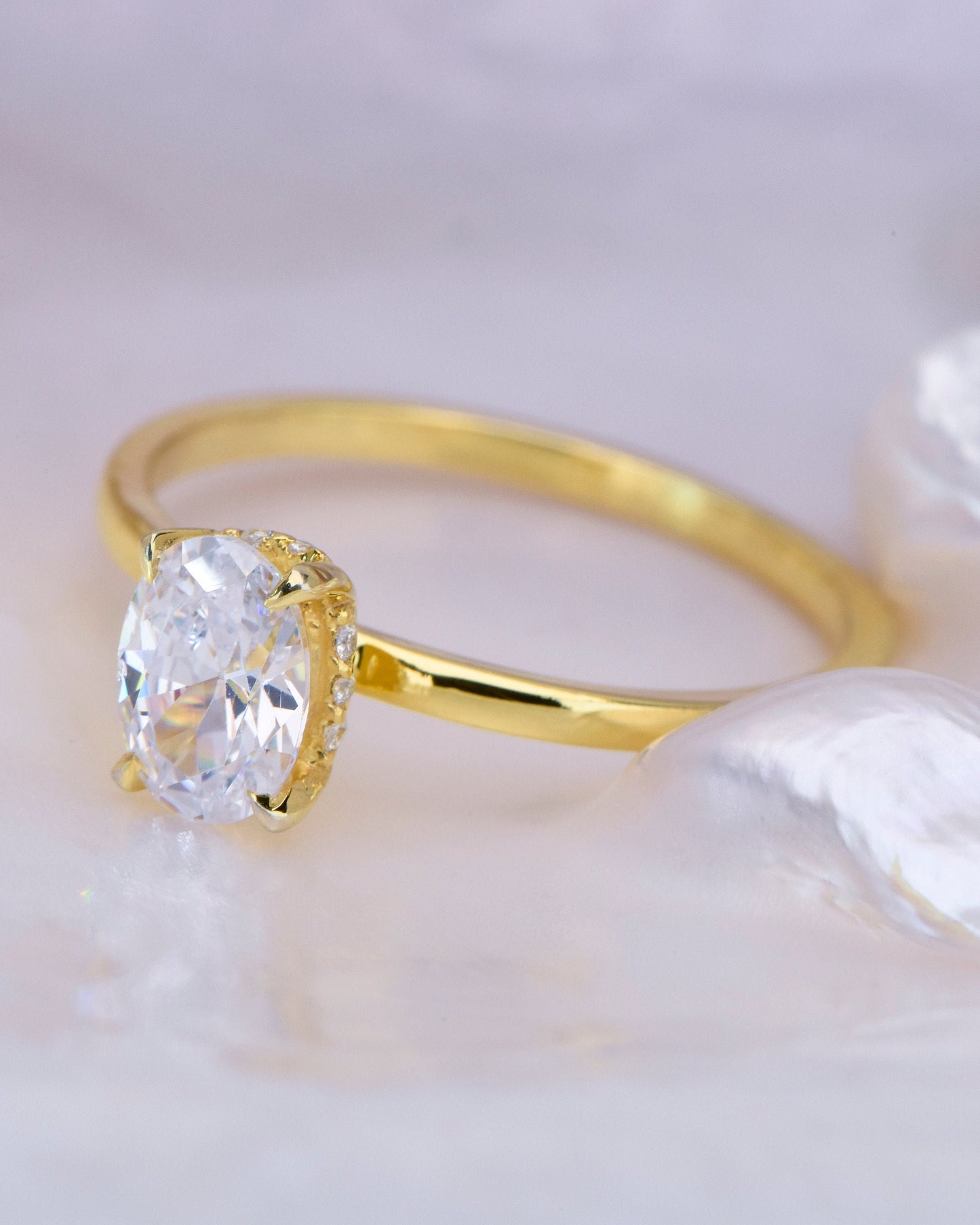 Oval Cut Moissanite Engagement Ring – 1.00ct, 14K Solid Gold, Handmade Ring, Wedding Proposal, Anniversary Gift