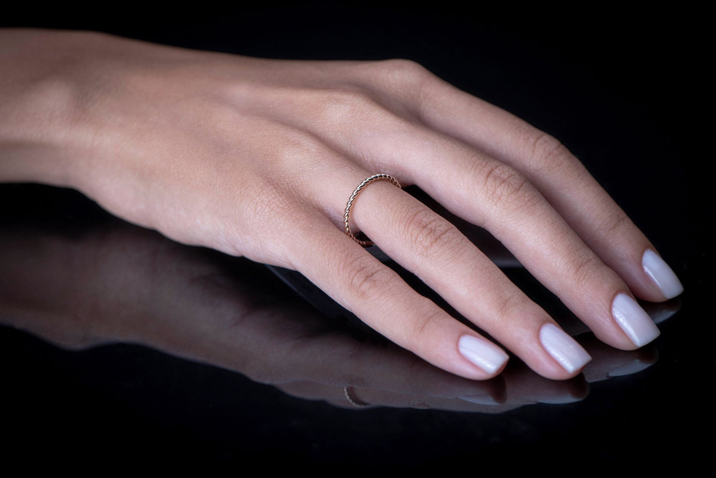 Vintage Inspired Fine Twist Rose Gold Ring,Statement Piece for All Occasions,Thin Peg Ring,Gold Peg Ring, Gift For Mom