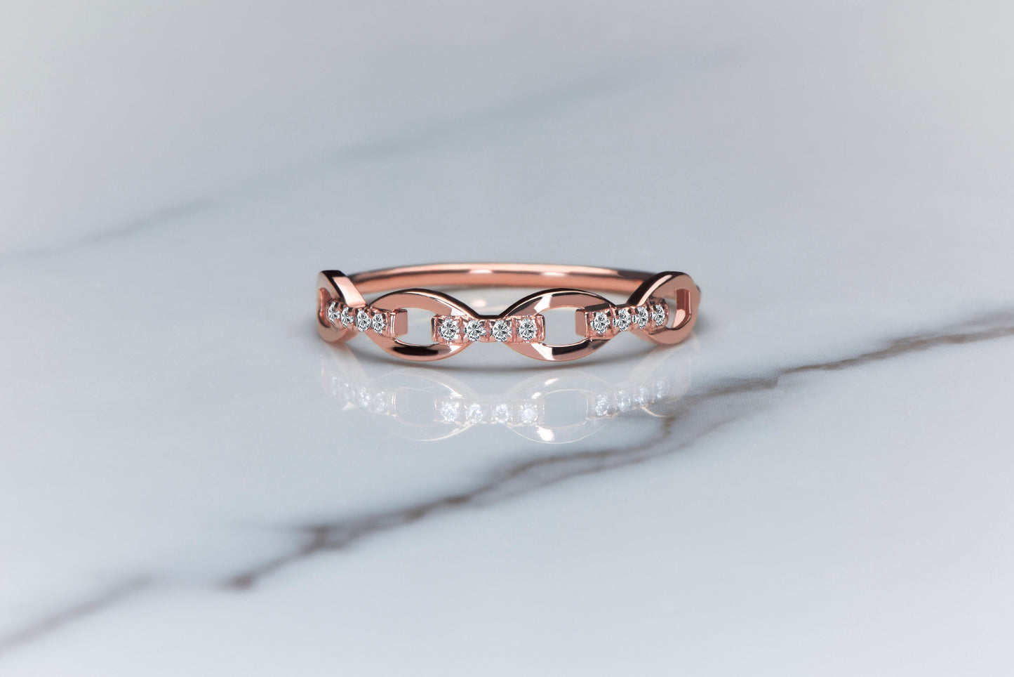 14K Gold Double Row Stone Ring,Minimal Diamond Gold Ring,Beehive Gold Ring,Elegant Gold Ring with Thin Band, Gift For Mom