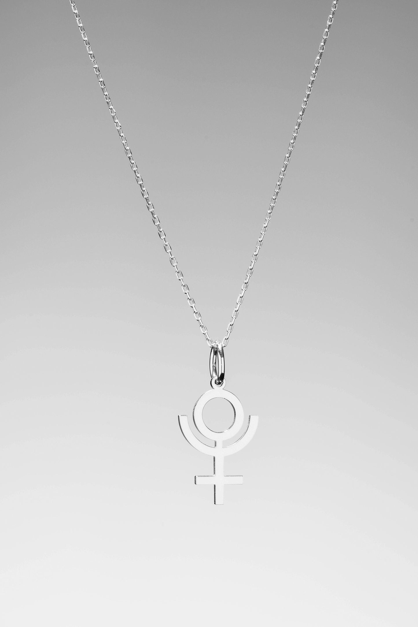 14K Solid Gold Pluto Symbol Necklace,Celestial Charm for Outer Space Lovers,Pluto Symbol Necklace,Christmas Gift Necklace,X-mas Gift Charm