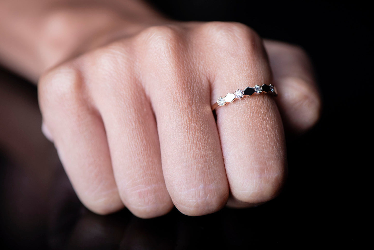 Honeycomb Inspired Diamond Wedding Band ,A Stunning Symbol of Love in Gold,Birthday Gift Ring,Gold Honeycomb Ring, Gift For Mom