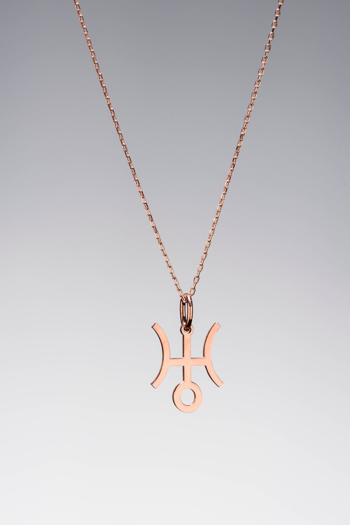 14K Solid Gold Uranus Necklace/ Solid Gold Uranus Necklace / Planet Charm Lucky Necklace/Gold Planet Charm Necklace,Christmas Gift Necklace