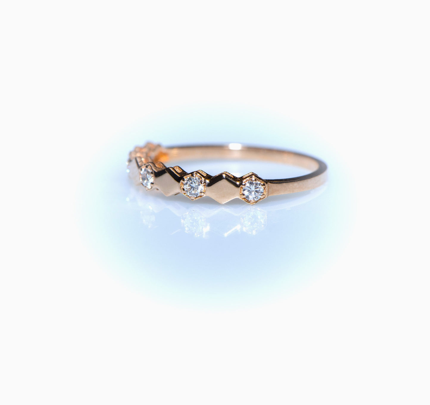 Honeycomb Inspired Diamond Wedding Band ,A Stunning Symbol of Love in Gold,Birthday Gift Ring,Gold Honeycomb Ring, Gift For Mom