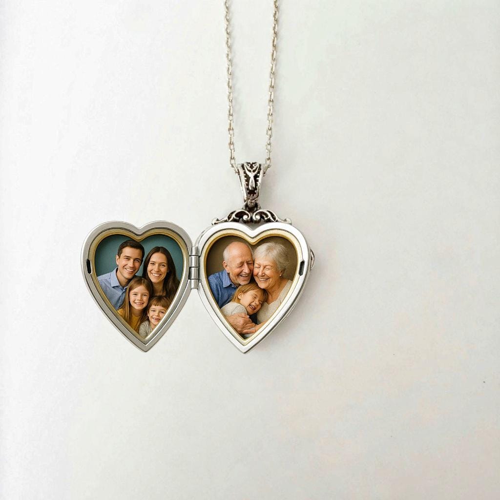 Personalized Heart Locket Necklace with Diamond, Custom Photo & Engraving, Memorial Gift, Silver or Gold, 8k 14k 18k, With or Without chain