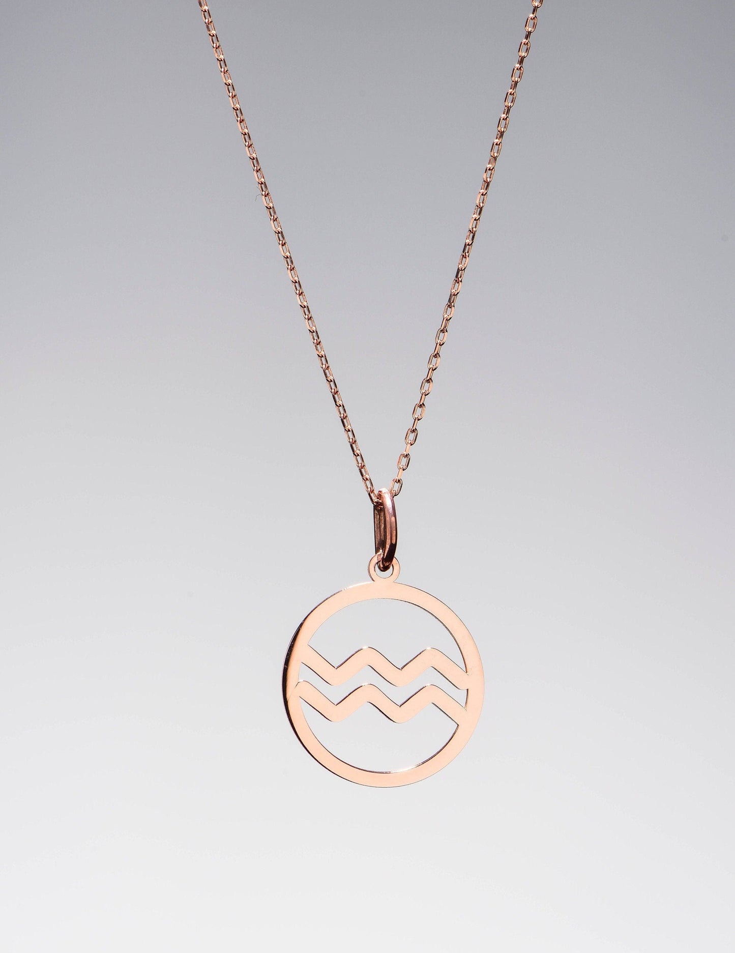 Gold Aquarius Zodiac Symbol Necklace / Gold Aquarius Zodiac Pendant / Dainty Zodiac Necklace /Birthday Gift Necklace/Christmas Gift Necklace