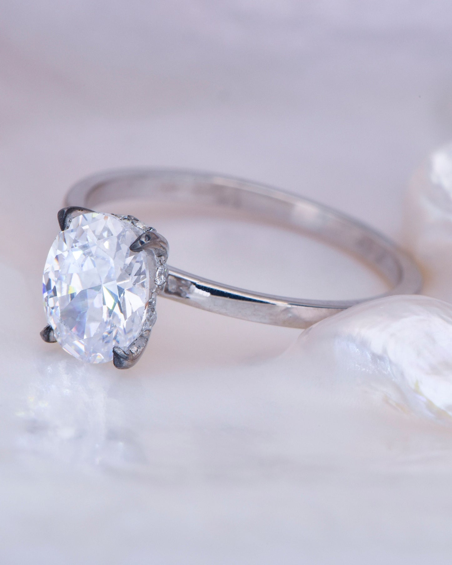Oval Moissanite Engagement Ring – 1.50ct, White Gold Solitaire Ring, 14K Solid Gold, Handmade Ring for Proposal or Gift
