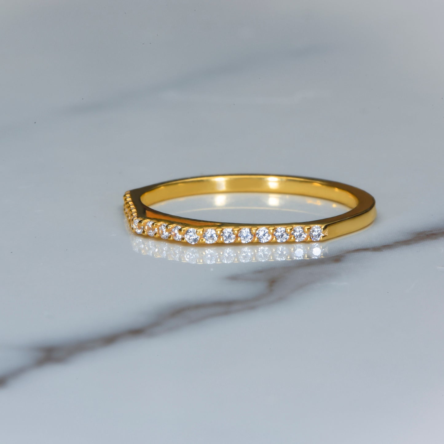 Modern Pyramid Style Diamond Ring in 14K Solid Gold - Half Eternity Wedding Band-Birthday Gift Ring,Gift For Love, Gift For MOM