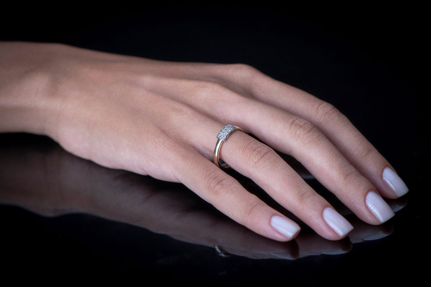 Vintage Inspired Diamond Cluster Wedding Ring, 14K Solid Gold Vintage Ring, Design Diamond Ring, Engagement Gift Ring, Gift for Mom