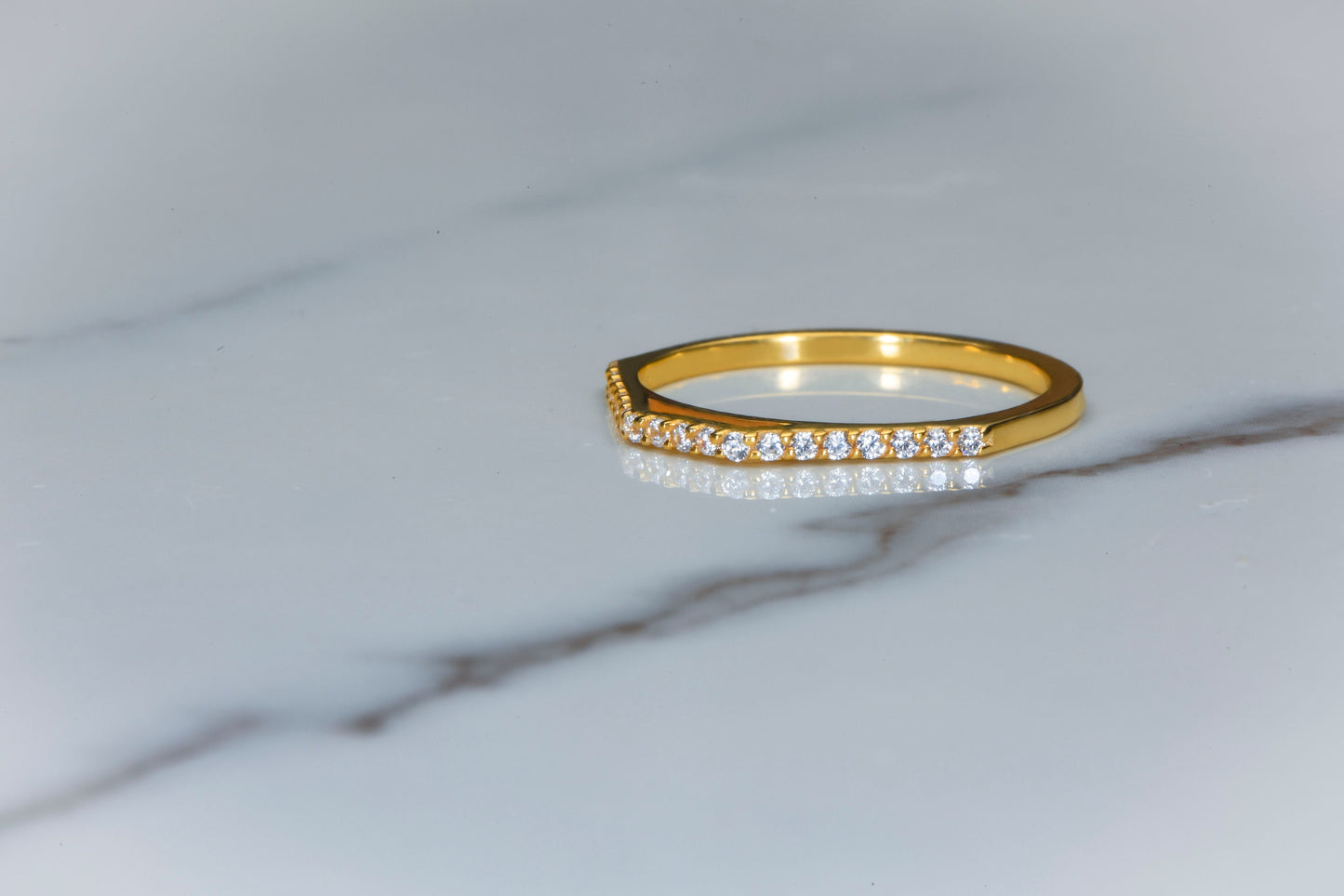 Modern Pyramid Style Diamond Ring in 14K Solid Gold - Half Eternity Wedding Band-Birthday Gift Ring,Gift For Love, Gift For MOM