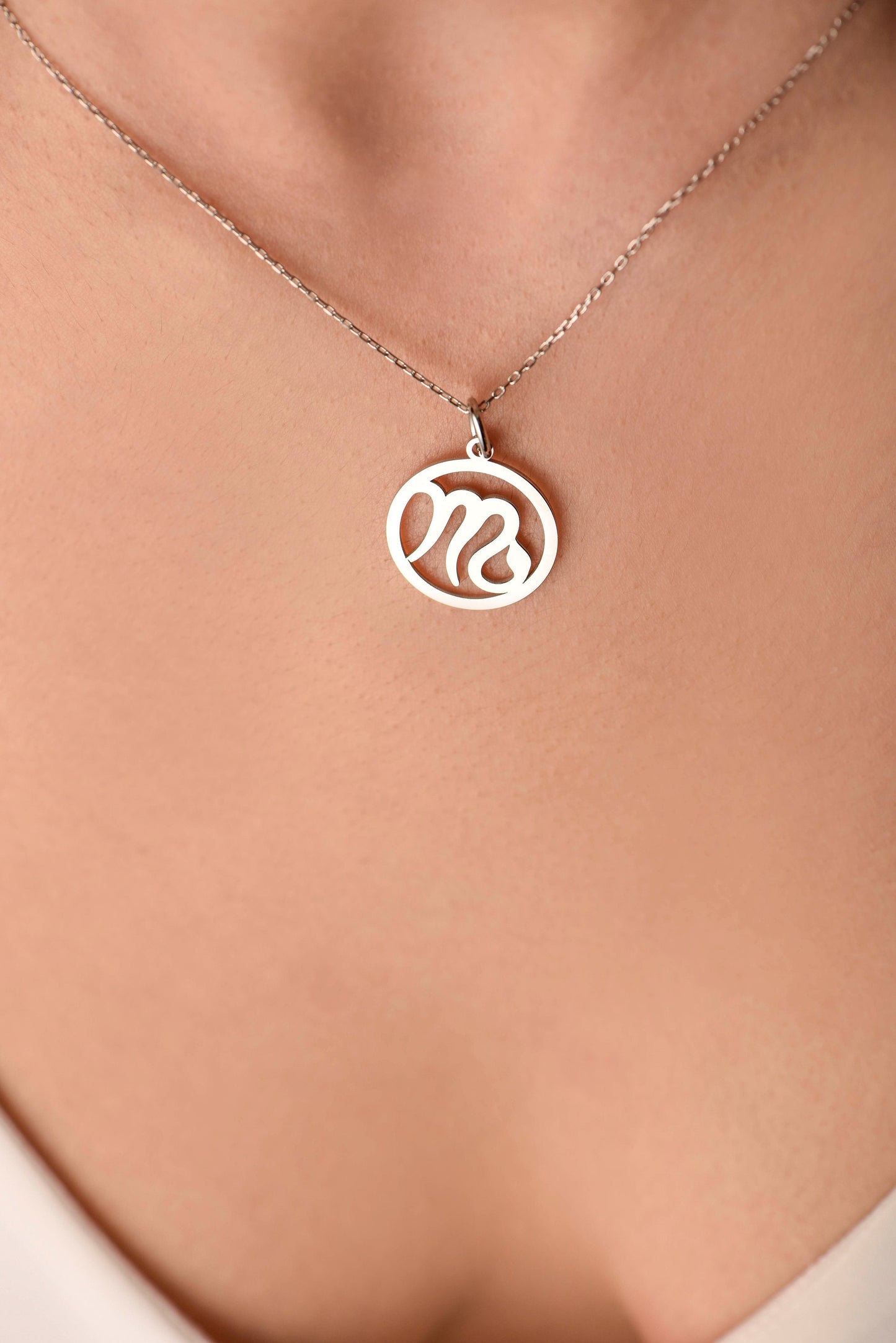 Solid Gold Unique Scorpio Zodiac Necklace,Handcrafted Solid Gold Pendant,Astrology Lover Necklace,Birthday Gift Necklace,Christmas Gift