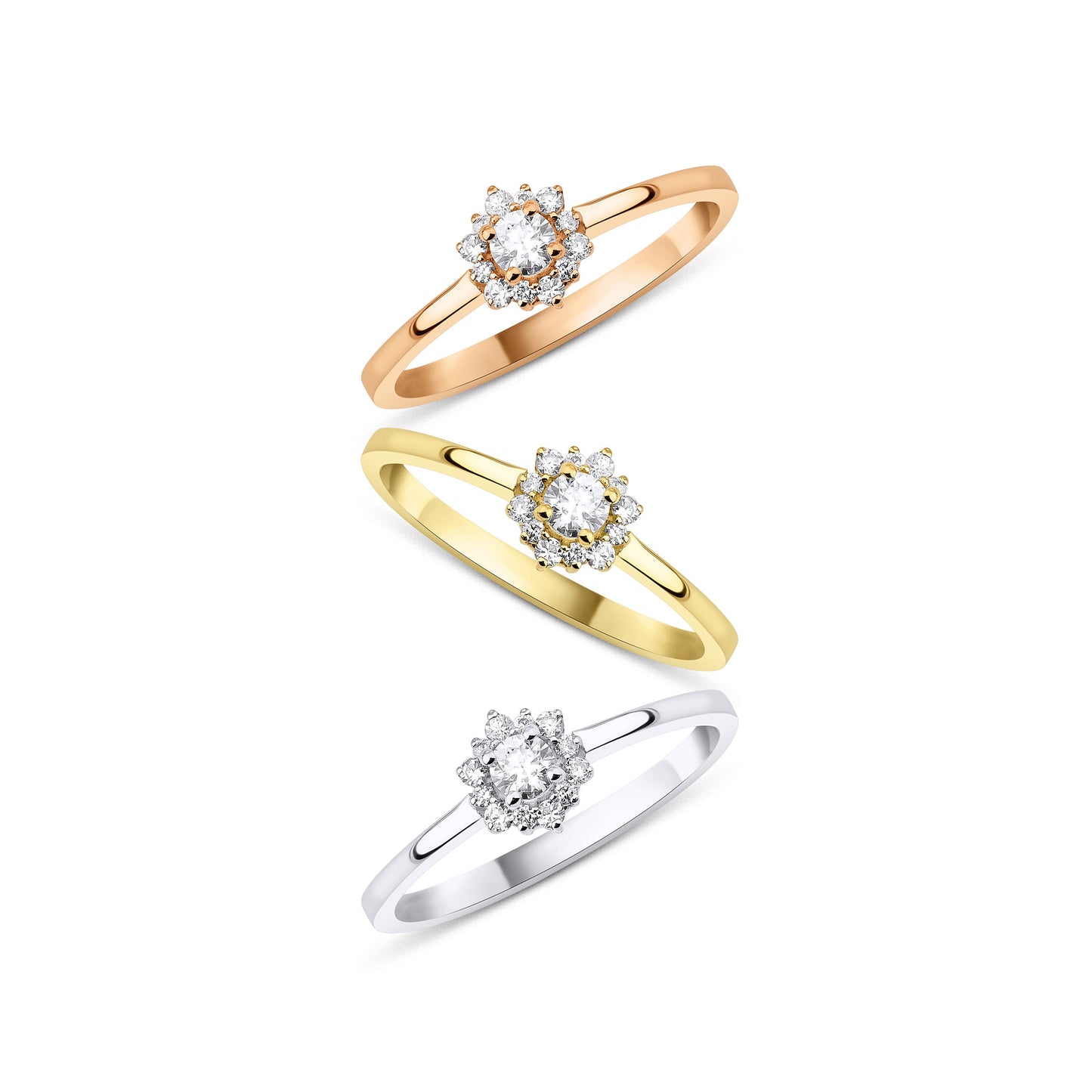 Diamond Gold Ring,Diamond Ring,Engagement Ring,Birthday Gift,Cluster Diamond,14K gold ring,Art Deco Jewelry,Wedding Gift Ring, Gift For Mom