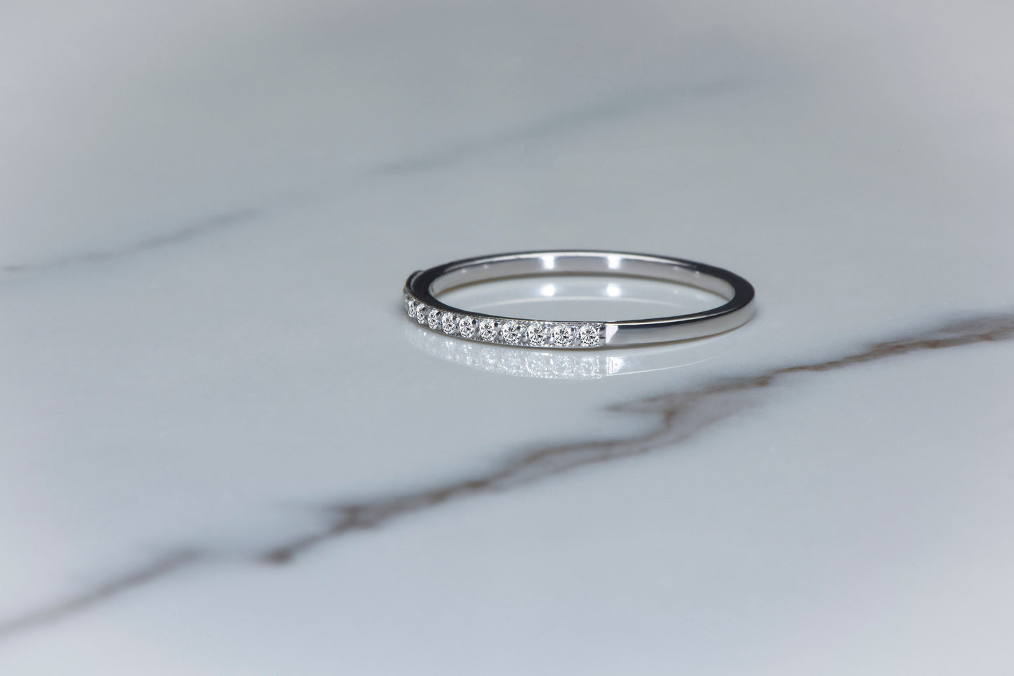 Minimalist Diamond Stacking Ring – Dainty Thin Gold Band – 14K Solid Gold – Promise Ring – Gift for Her – Eternity Ring