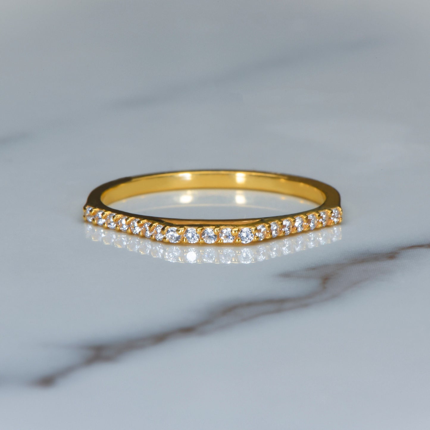 Modern Pyramid Style Diamond Ring in 14K Solid Gold - Half Eternity Wedding Band-Birthday Gift Ring,Gift For Love, Gift For MOM