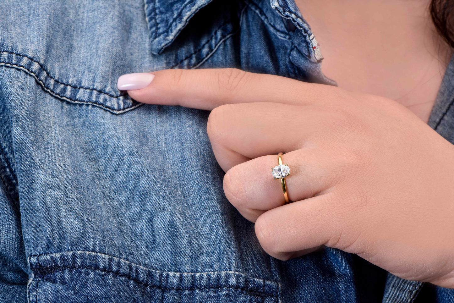 Oval Cut Moissanite Engagement Ring – 1.00ct, 14K Solid Gold, Handmade Ring, Wedding Proposal, Anniversary Gift