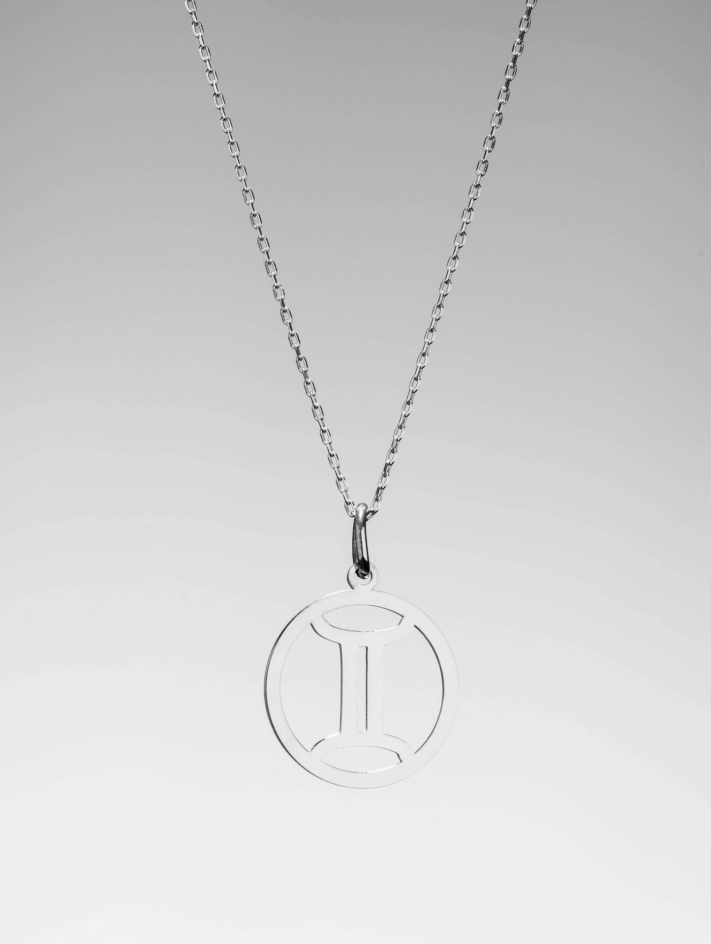 14K Solid Gold Gemini Zodiac Symbol Necklace,Rose Gold Gemini Zodiac Necklace,Dainty Gemini Zodiac Sign Charm Chain,Christmas Gift Necklace