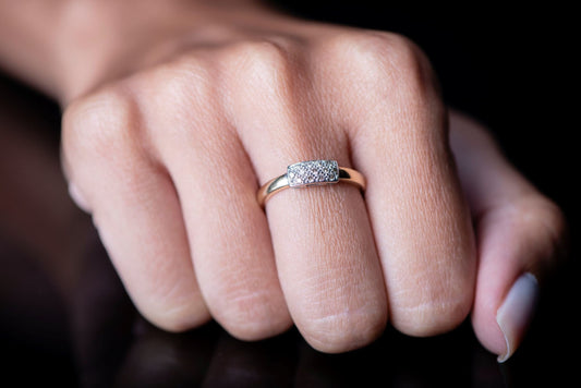 Vintage Inspired Diamond Cluster Wedding Ring, 14K Solid Gold Vintage Ring, Design Diamond Ring, Engagement Gift Ring, Gift for Mom