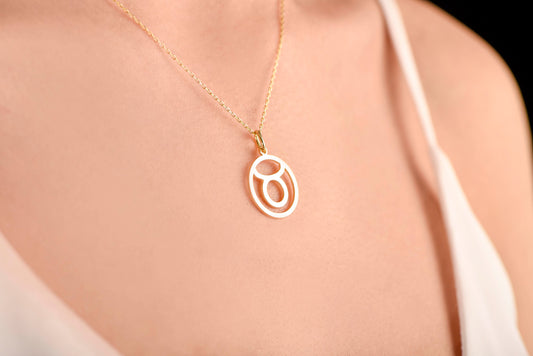 14k Solid Gold Taurus Zodiac Charm Necklace,Gold Astrology Jewelry,Tarus Zodiac Jewelry,Birthday Gift Necklace,Christmas Gift Necklace
