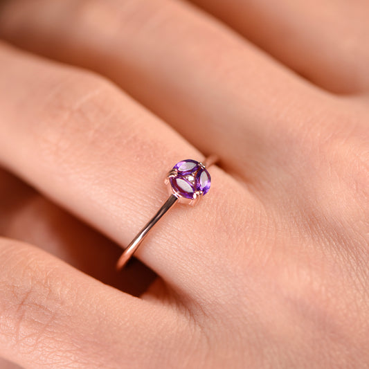 Amethyst Diamond Ring – Elegant Mother’s Day Gift – February Birthstone