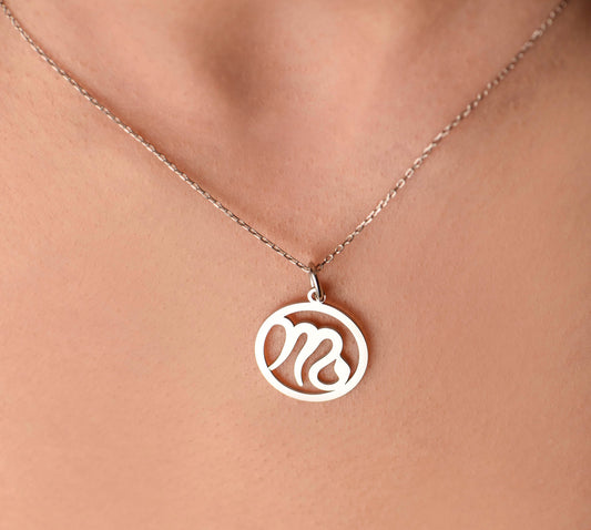 Solid Gold Unique Scorpio Zodiac Necklace,Handcrafted Solid Gold Pendant,Astrology Lover Necklace,Birthday Gift Necklace,Christmas Gift