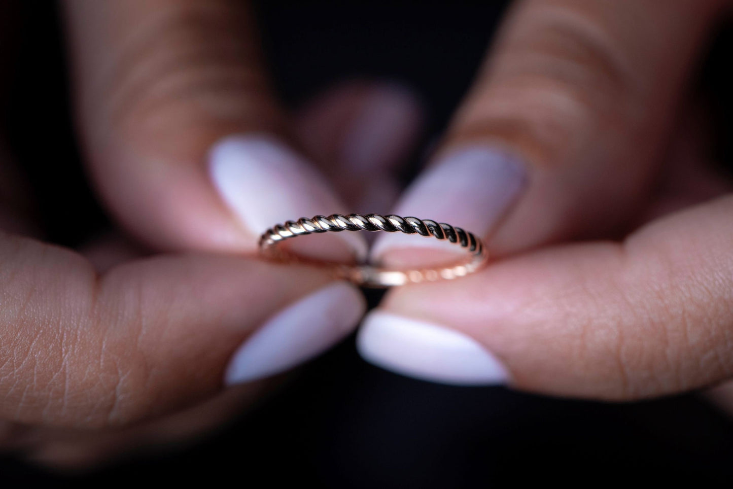 Vintage Inspired Fine Twist  Rose Gold Ring,Statement Piece for All Occasions,Thin Peg Ring,Gold Peg Ring, Gift For Mom