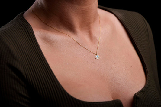 Gorgeous Diamond Framed Evil Eye Necklace - Protection and Style Combined-Fantastic Necklace,Evil Eye Necklace,Christmas Gift Necklace