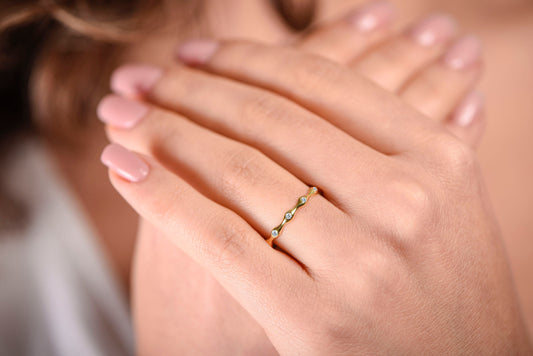 Gold Diamond Wedding Ring, Model Gold Ring,Gold Diamond Engagement Ring, Minimal Gold Ring, Design Gold Ring, Gift for Mom