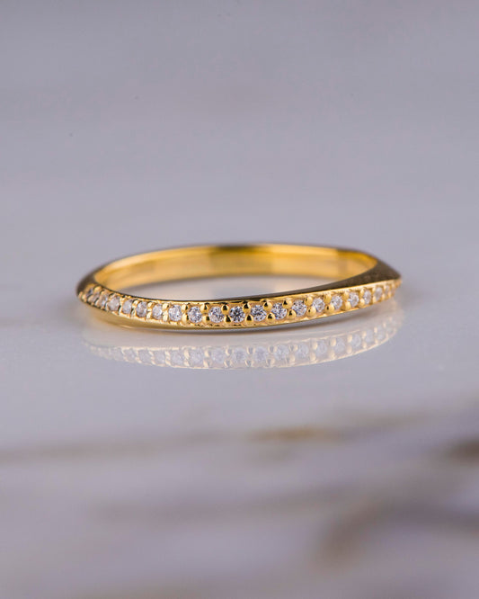 14K Solid Gold Diamond Ring, Wedding Band Ring, Half Eternity Diamond Engagement Ring,Gift For Her,Engagement Gift Ring, Gift For Mom