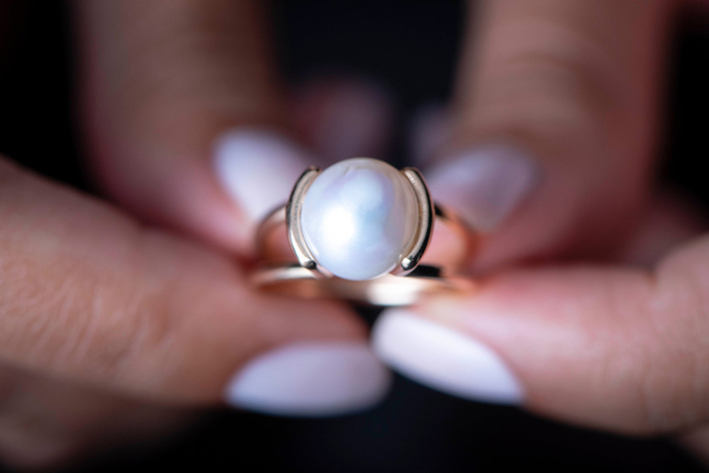 Classic Pearl Ring in 14k Gold – Statement Minimalist Design for Anniversary or Mother’s Day Gift