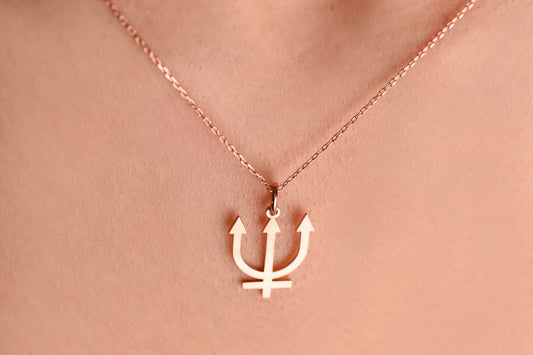 Neptune Necklace / Gold Neptune Necklace/ Planet Necklace/ Love Health Necklace/Astrological Necklace/Handmade Necklace/Christmas Gift Ring
