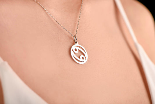 Elegant Solid Gold Cancer Necklace - Dainty Zodiac Jewelry for Cancerians,Zodiac Gold Cancer Necklace,Christmas Gift Necklace,X-mas Gift