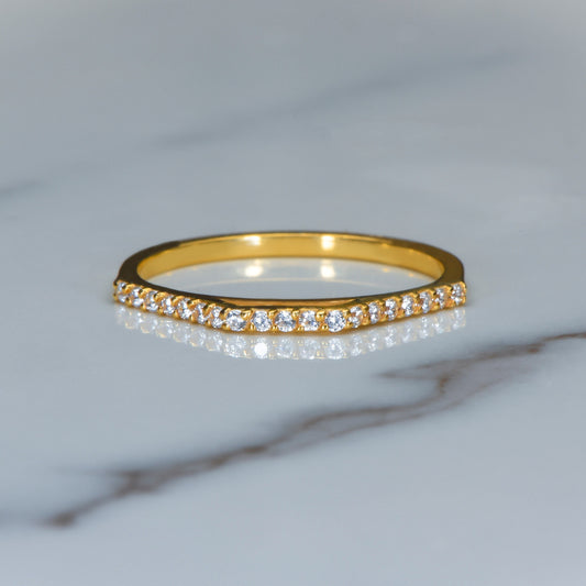 Modern Pyramid Style Diamond Ring in 14K Solid Gold - Half Eternity Wedding Band-Birthday Gift Ring,Gift For Love, Gift For MOM