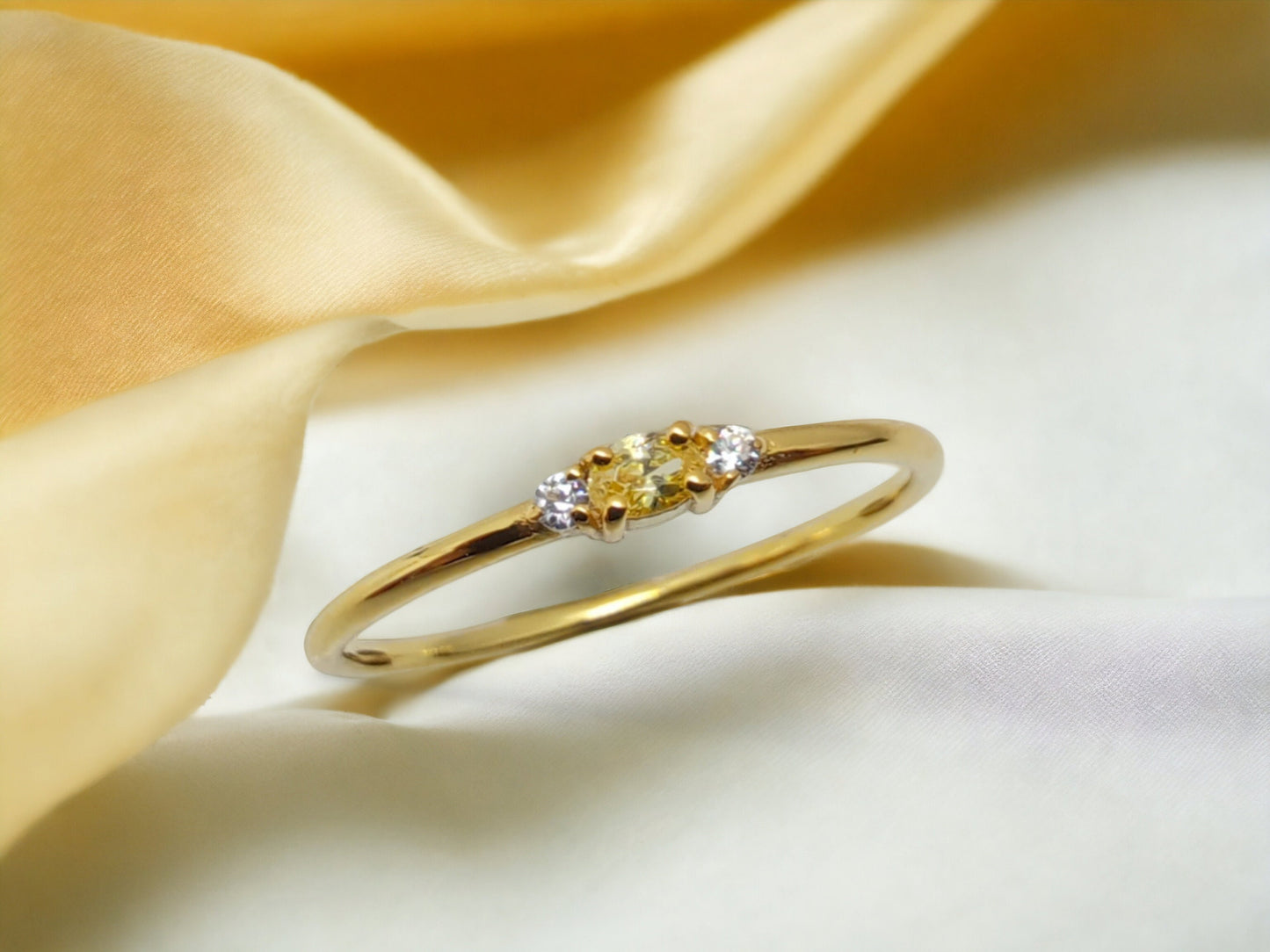 Minimal Birthstone Ring – 14K Gold Custom Sapphire Ring | Everyday Dainty Jewelry | Mother’s Day Gift