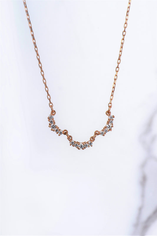 Whimsical Cloud Inspired Diamond Necklace - Made of Solid Rose Gold - Handcrafted with Love-Birthday Gift Necklace-Christmas Gift Necklace